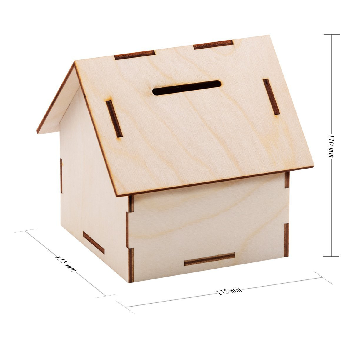 Drewniana skarbonka w kształcie domku Prezent z Grawerem - obrazek 5