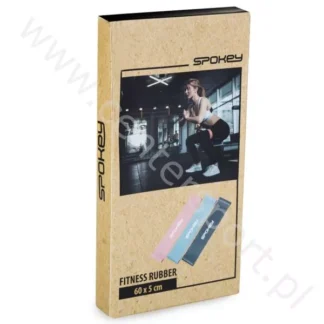 zestaw trzech gum fitness Spokey Isla o różnym oporze.