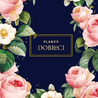 elegancki granatowy Planer Dobroci dziennik do zapisywania wdzięczności i małych radości